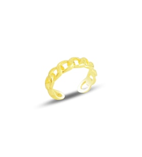 Gümüş altın yaldızlı ayarlamalı zincir modeli eklem yüzük SGTL11688GOLD (Rose)