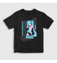 Presmono Unisex Çocuk Siyah Poster Hatsune Miku Anime T-Shirt 539669tt