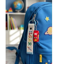 Kişiye Özel Nakışlı Nametag/ Anahtarlık & 3D Araba Anahtarlık Seti (Bebe Mavisi)
