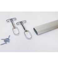 Gardırop Elbise Askı Borusu Alüminyum Dolap Borusu Oval 100 cm ve 2 Adet Boru Başlığı
