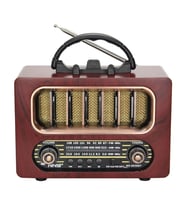 Durukar® Orta Boy Retro Ahşap Tasarım Bluetooth Hoparlörlü Radyo – FM/AM Destekli, Şarjlı ve Taşınab