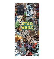 Samsung Galaxy A71 Uyumlu Star Wars Kolaj Tasarımlı Şeffaf Telefon Kılıfı