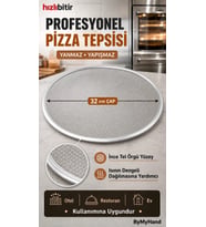 ByMyHand Metal Sanayi Tipi Profesyonel Pizza Tepsisi 32 Cm