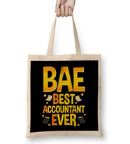 BAE Best Accountant Ever Funny CPA Accounting Bez Çanta Uzun Saplı