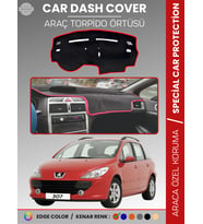 PEUGEOT 307 (2001-2008) Torpido Örtüsü Ön Göğüs Koruma Torpido Koruma Birebir Uyum Kaymaz Özel Kesim
