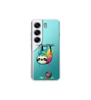 Tecno Camon 40 Pro ile Uyumlu Splash Tembel Hayvan Tasarımlı Şeffaf Silikon Kılıf