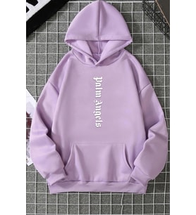 Unisex Palm Angles Baskılı Sweatshirt (Lila)