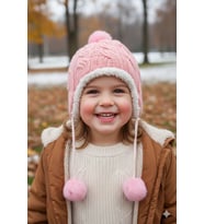 Bay Şapkacı - Peluş Astarlı Akrilik Örgü Bere Şapka - 2417 (Pembe)