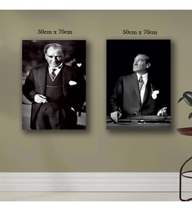 atatürk resimleri tablo resim kanvas 2 adet 50x70