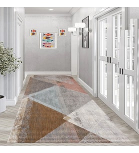 Eliana Home Dijital Baskı Yıkanabilir Kaymaz Taban Salon Halısı Ve Yolluk LNA0956-FNL205 (Kahverengi)
