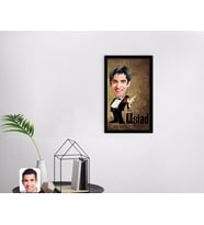 BK Gift Kişiye Özel Üstad Karikatürlü Dekoratif Ahşap Siyah Çerçeveli Tablo-1