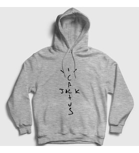Presmono Unisex Gri Cactus Jack Travis Scott Kapüşonlu Sweatshirt 51223tt (Gri)