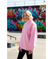 Kadın Dik Yaka Fermuarlı Polar Regular Kalıp Sweatshirt Fonksiyonel Dayanıklı Kaliteli Şık