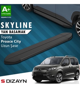 Toyota Proace City Uzun Şase Skyline Siyah Yan Basamak 213 Cm 2018 Üzeri A+ Kalite