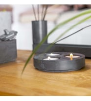 HESTIA ÜÇLÜ BETON TEALIGHT MUMLUK (Antrasit)