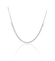 Firuze Taşlı Rose Gold 925 Ayar Gümüş Su Yolu Gerdanlık Şans Kolyesi 201023266