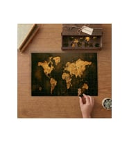 Eski Dünya Haritası Tasarımı 240 parça Ahşap Puzzle Ahşap Kutuda MP05671