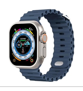Cosmostech Akıllı Saat Watch için Uyumlu 42MM 44MM 45MM 49MM 1/2/3/4/5/6/se/7/8/ultra Akıllı Saat Silikon Kordon ve Kayışı Deep Blue