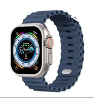 Cosmostech Akıllı Saat Watch için Uyumlu 42MM 44MM 45MM 49MM 1/2/3/4/5/6/se/7/8/ultra Akıllı Saat Silikon Kordon ve Kayışı Deep Blue