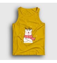 Presmono Unisex Sarı Polar Bear Kutup Ayısı Yılbaşı Atlet 270598tt (Sarı)