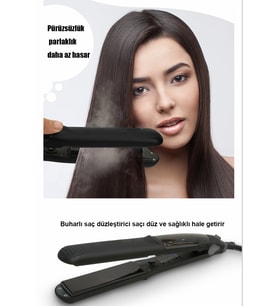 Beauty Steam Style Hair Buharlı Saç Düzleştirici ve Şekillendirici (Black)
