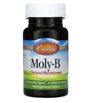 Carlson, Moly-B, Chelated Molybdenum 100 Vegetarian Tablets (500 mcg per Tablet).