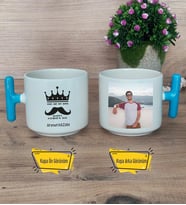 You Are My King Kupa Bardak Fotoğraflı T Mavi Kulplu Babaya Doğum Günü Babalar Günü Hediyesi