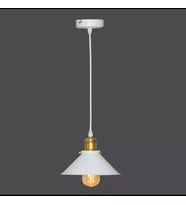 Retro Metal Dekoratif Beyaz Tekli Sarkıt Avize Çap:23 cm