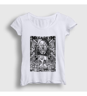 Presmono Kadın Beyaz Time Megadeth T-Shirt 66188tt