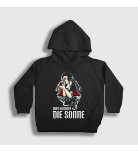 Presmono Unisex Çocuk Siyah Kommt Die Sonne Rammstein Kapüşonlu Sweatshirt 437381tt