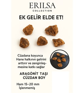 Sertifikalı Cüzdan Boy Aragonit Taşı Kütle Topraklayıcı Enerjiyle Denge Sakinlik Sağlar (Kahverengi)
