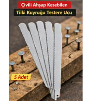 Tilki Kuyruğu Testere Bıçağı Çivili Ahşap İçin 5 Adet (Beyaz)