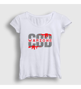 Presmono Kadın Beyaz Oyun Call Of Duty Warzone T-Shirt 513087tt (Beyaz)