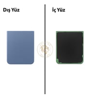 Samsung Galaxy Z Flip 4 Mavi Renk Arka Kapak Arka Cam Batarya Kapağı Pil Kapağı Lazer Kesim Back Cover Galaxy Z Flip 4 Uyumlu