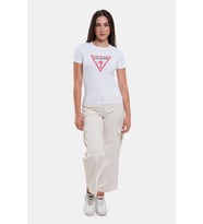 Guess Kadın  Slim Iconic Mid Organic   Beyaz T-Shirt