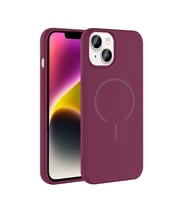 Apple iPhone 13 Uyumlu Kılıf M-safe Şarj Özellikli Zore Meta Kapak (Mürdüm)