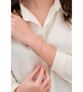 2mm Gümüş Rose Figaro Zincir Bileklik