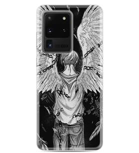 Samsung Galaxy S20 Ultra Kılıf Resimli Desenli Silikon Boyun Askılı Angel 1883
