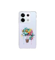 Redmi Note 13 Pro 5G ile Uyumlu Splash Bukalemun Tasarımlı Şeffaf Silikon Kılıf