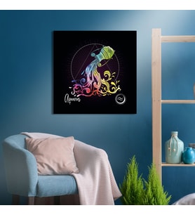 Tekli Kare Kanvas Astroloji ve Burç Tablosu Kova Burcu