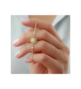 925 Ayar Güneş Gold Bileklik
