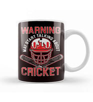 Warning Cricket Player Cricketer Bat Ball Game Pitch Kupa Bardak Porselen