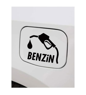 Oto Yakıt Depo Kapağı Sticker Siyah 12Cm
