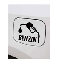 Oto Yakıt Depo Kapağı Sticker Siyah 12Cm