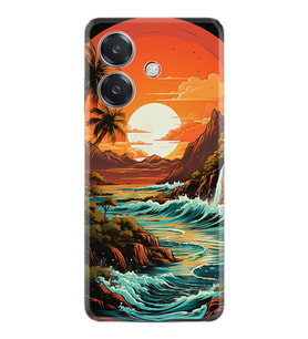 Oppo A3 Kılıf Boutique Baskılı Resimli Retro Mountain Pcode -079