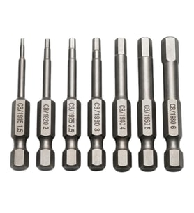 Ceta Form 7 Parça Manyetik Allen Alyan Bits Uç Seti 1.5-6 mm x 50 mm