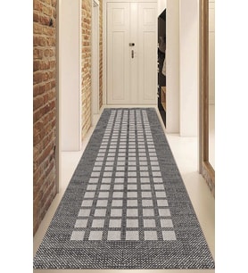Dijital Baskılı Kaymaz Taban Yıkanabilir Modern Yolluk Ve Koridor Halısı NDU-SD-1027 (Gri)