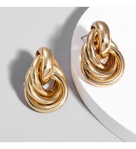 Chavin Gold Bijuteri Retro Tarz Bayan Küpe ev22sr