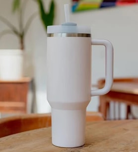 Pipetli Çelik Termos (Beyaz)
