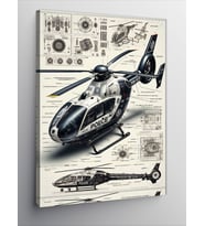 Kanvas Tablo Havada Polis Helikopteri